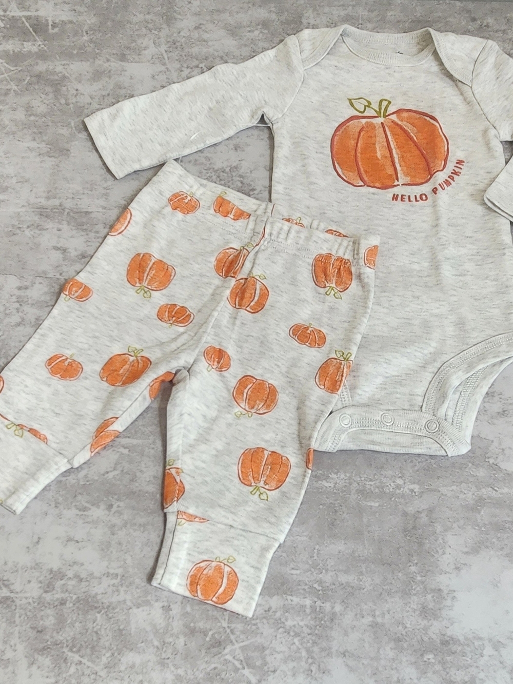 Carter's Baby 2pc Set Bodysuit Pants 3Months Fall Pumpkins New